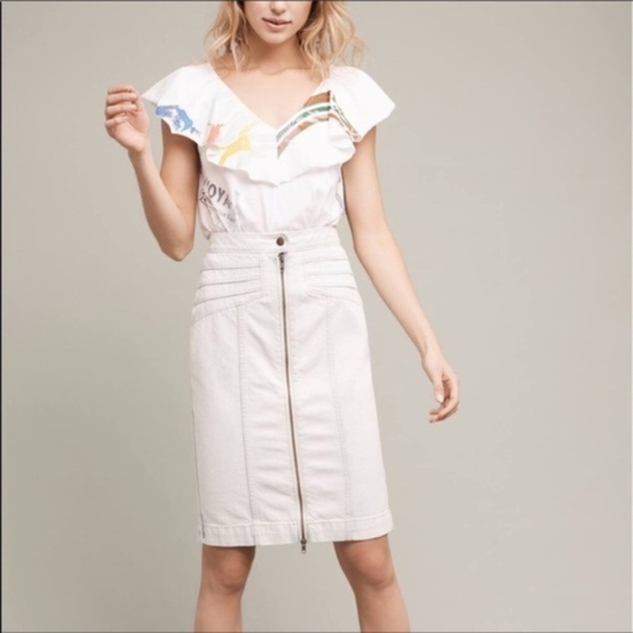 Pilcro Zip Front Denim Skirt size 0 NWT - Picture 1 of 4